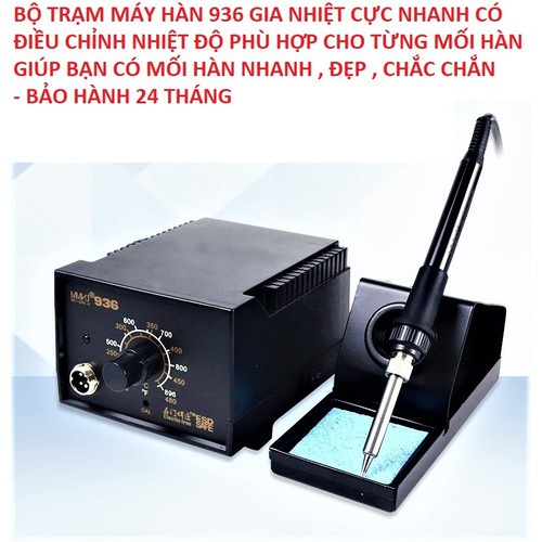 Bộ mỏ hàn thiếc điều chỉnh nhiệt, bộ trạm hàn hako 936 loại xịn chuẩn hãng lõi đồng siêu bền gia nhiệt cực nhanh