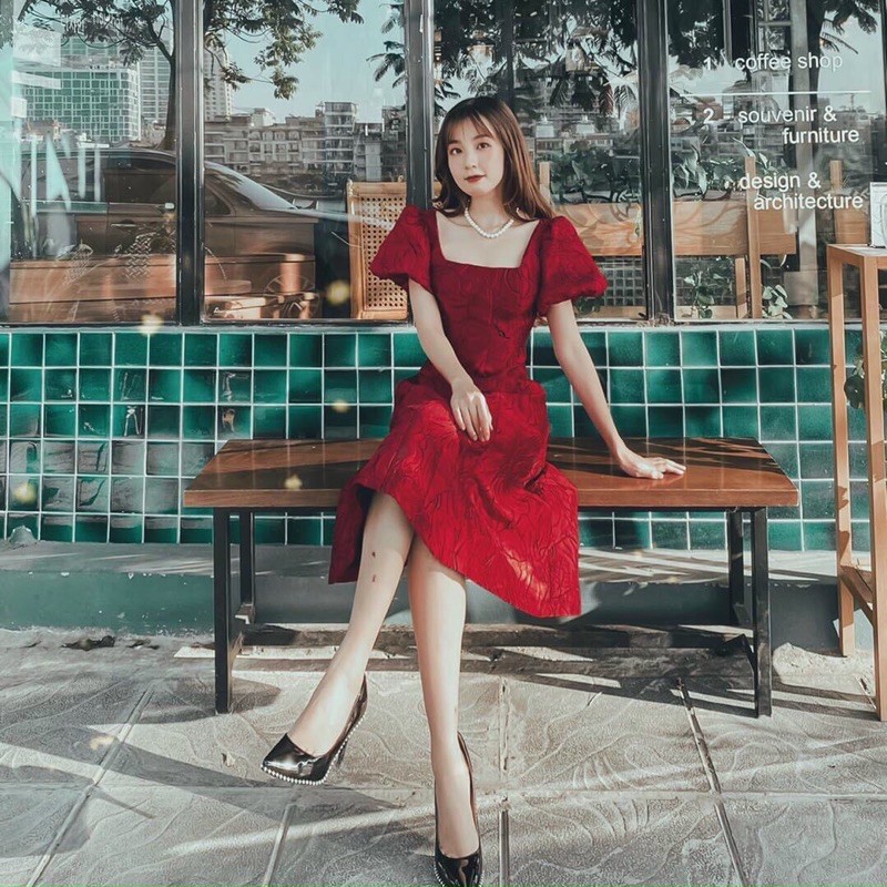 ĐẦM GẤM TAY PHỒNG DỰ TIỆC - LIKEHER