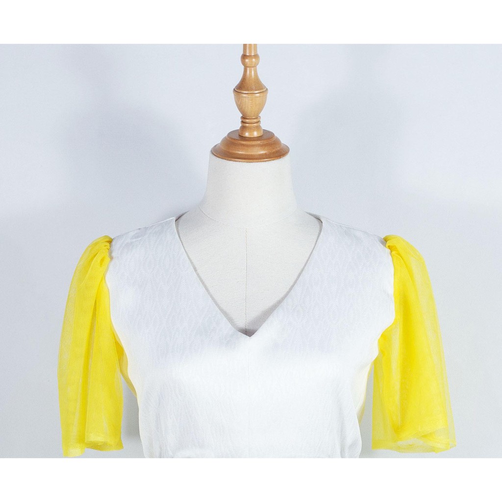 Đầm nữ có nơ hai bên vải Premium Cotton 100%