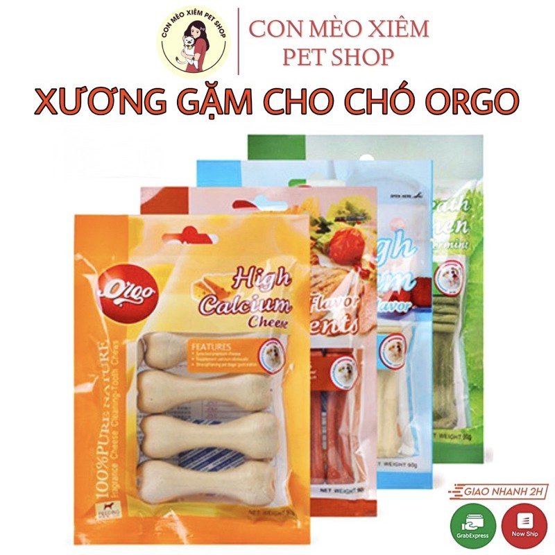 Xương gặm cho chó bàn chải sạch răng Orgo 90g, thức ăn vặt snack cún thơm miệng Con Mèo Xiêm