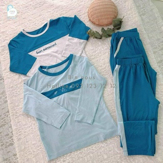 Bộ Nous pyjama xanh ghi