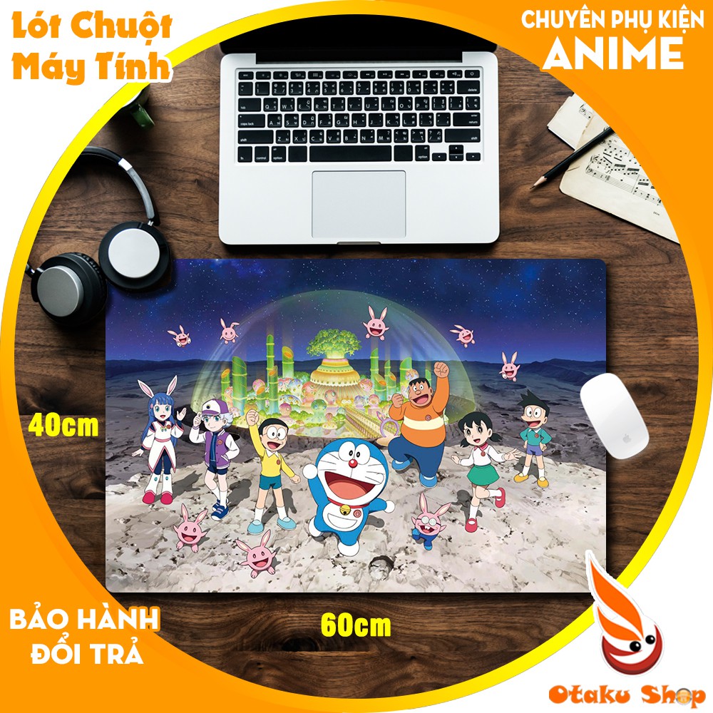 { Mouse pad cỡ lớn } Lót chuột Anime Doaremon chất liệu cao su để trên bàn di chuột chơi game kích thước 60x40cm