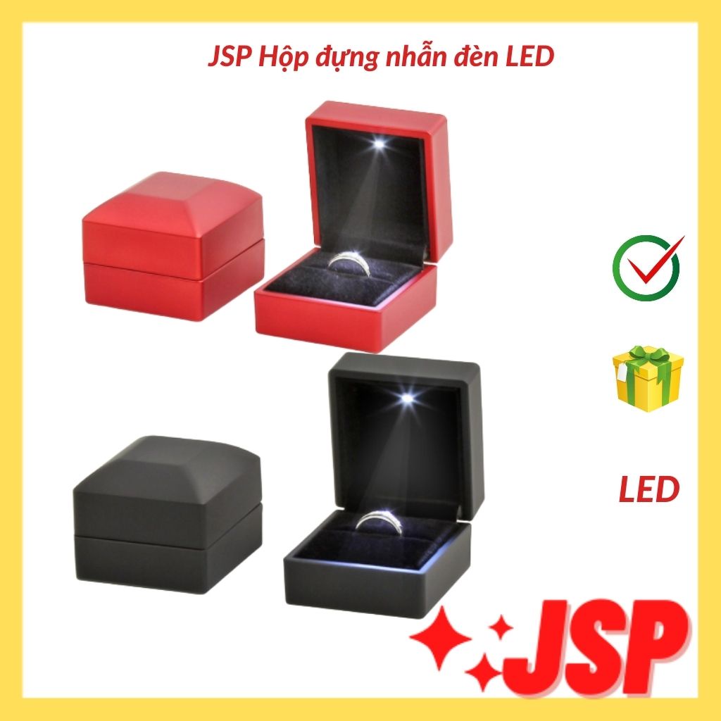 Hộp đựng nhẫn có đèn Led cao cấp hộp đựng nhẫn cưới hộp cầu hôn trang sức JSP