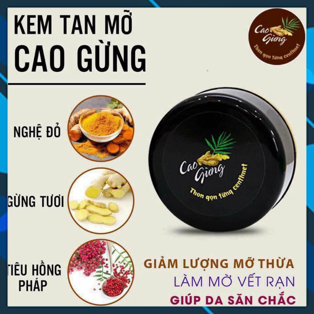 CAO GỪNG GIẢM CÂN TAN MỠ BỤNG SAU SINH, ĐÁNH BAY MỠ THỪA THIÊN NHIÊN VIỆT 200G