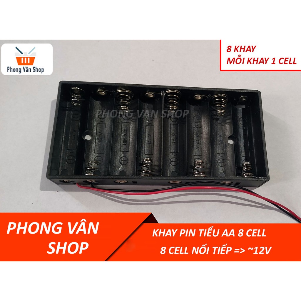 Khay pin tiểu AA nối tiếp- 8 cell - 8 khay -mỗi khay 1 cell