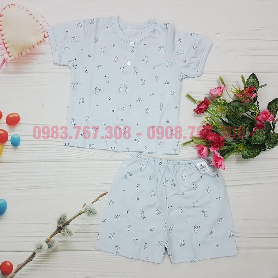 Bộ Quần Áo Cộc Tay Mio Mio Cho Bé Sơ Sinh, Chất Liệu 100% Cotton Mềm Mại Thoáng Mát