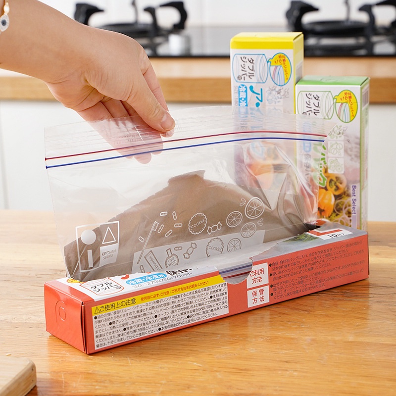 Túi Zip Đựng Thực Phẩm 3 Size Tái Sử Dụng Nhiều Lần Phong Cách Nhật Bản