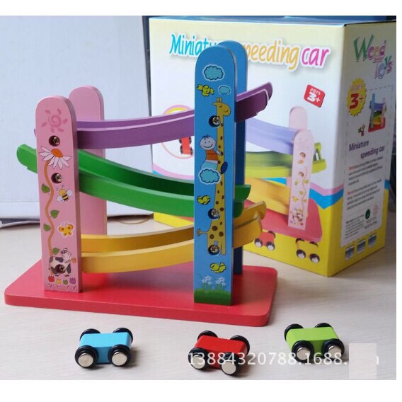 Đồ Chơi Băng Trượt Xe Đua 3 Tầng Cho Bé