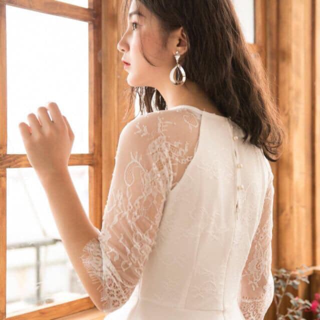 Đầm Babydoll phối ren lưới sang trọng | BigBuy360 - bigbuy360.vn