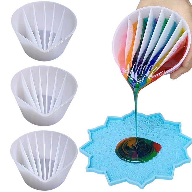 Sa Cốc Silicone 6 7 8 Kênh Dùng Để Hỗ Trợ Vẽ Tranh / Trang Trí Nghệ Thuật