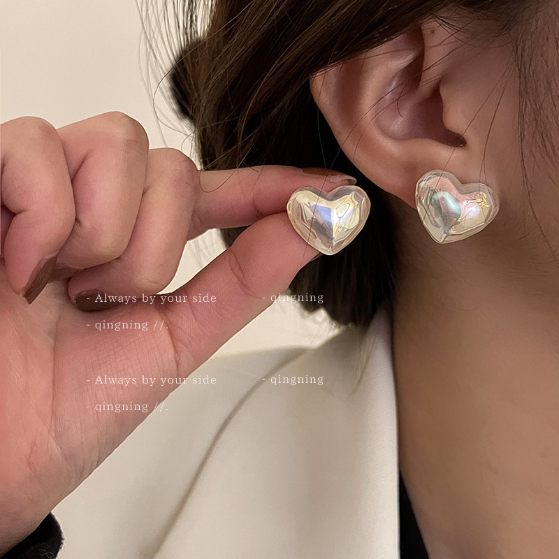 Bông Tai Hình Trái Tim Đính Ngọc Trai Thời Trang Sang Trọng Cho Nữ 2