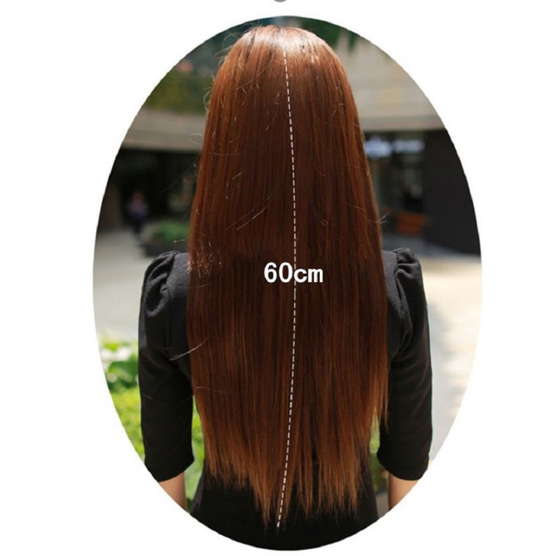 Tóc giả dài thẳng nữa đầu có kẹp,,,