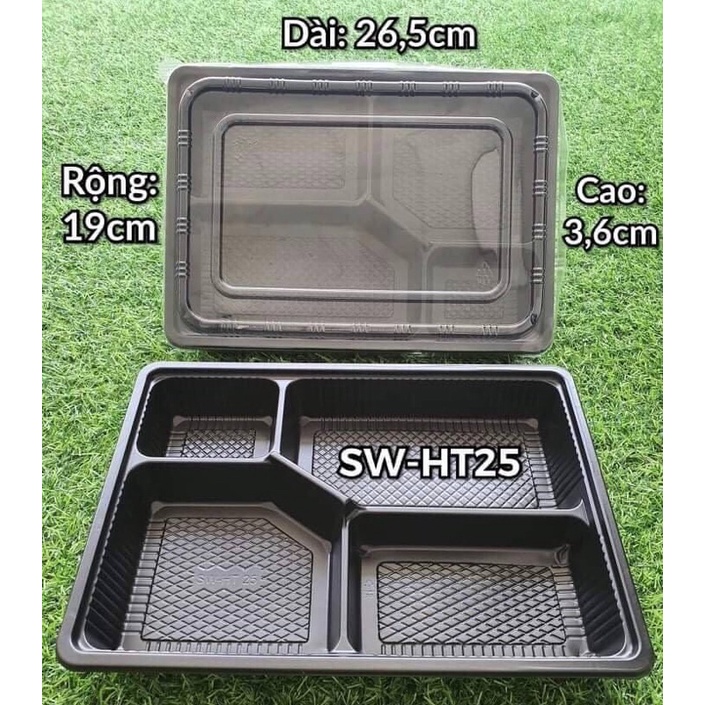 Hộp nhựa đựng cơm 4 ngăn có nắp