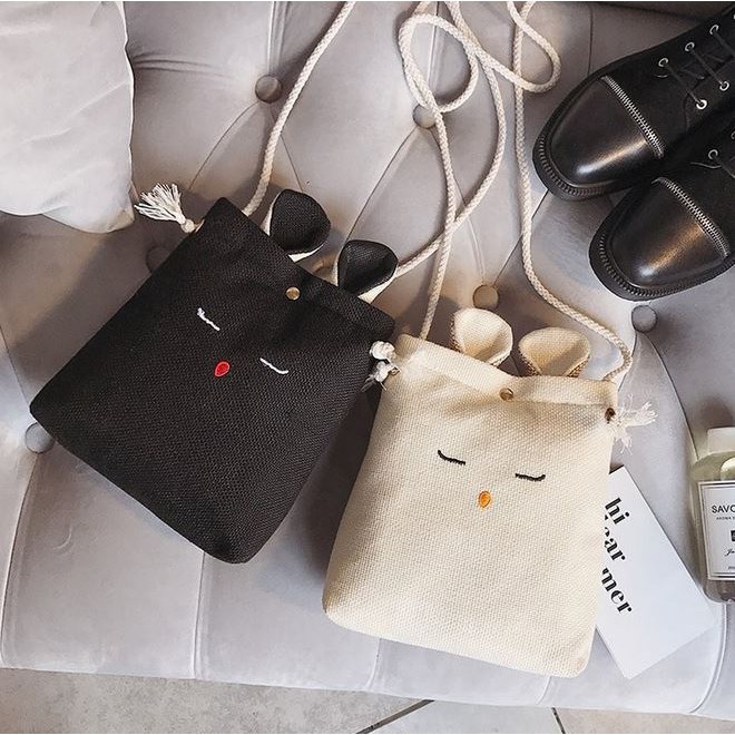 Túi đeo chéo nữ tai thỏ vải tote kiểu dáng dễ thương trẻ trung S2 T105