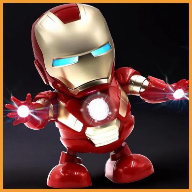 Đồ chơi ⚡️𝗙𝗥𝗘𝗘𝗦𝗛𝗜𝗣⚡️ Đồ chơi robot Iron Man người sắt nhảy múa vui nhộn có nhạc và đèn cho bé