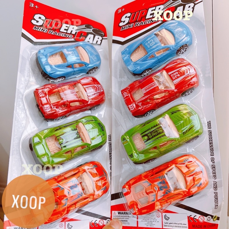 Đồ chơi ! Vỉ 4 xe ô tô mini đà cót cho bé