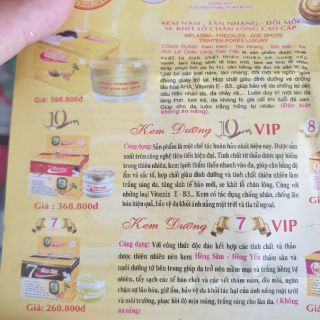 [ Chính Hãng] Kem Dưỡng 10 Vip Hồng Sâm 30g.