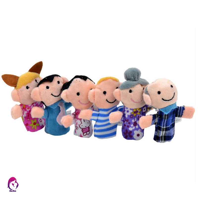 6 Pcs Finger Family Puppets Cloth Doll Props for Kids Toddlers Educational Toy