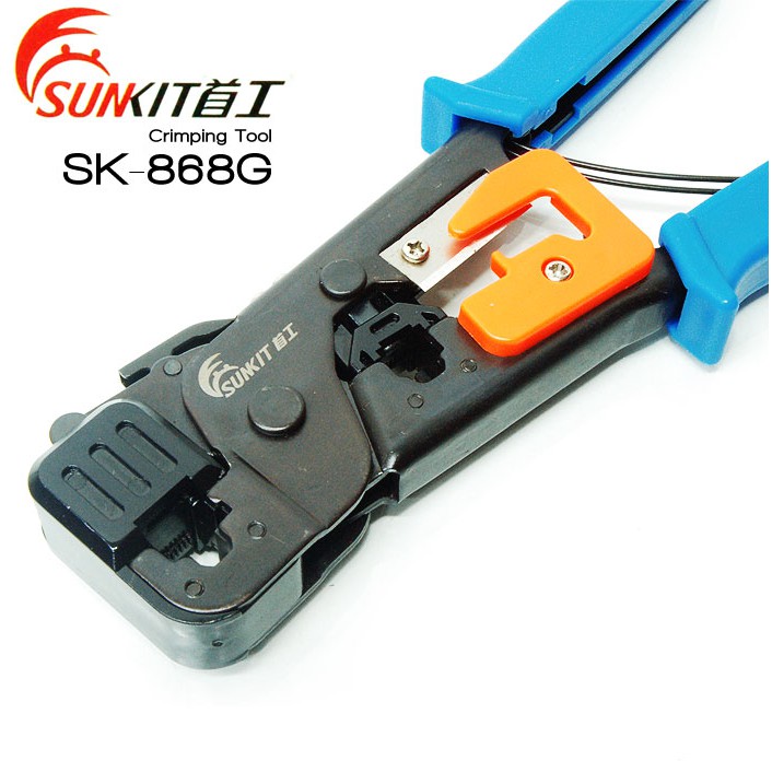 [Mã ELFLASH5 giảm 20K đơn 50K] Kìm bấm mạng SUNKIT SK-868G (Bấm đầu mạng RJ45 và RJ11)