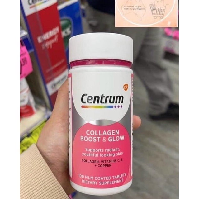 Viên Bổ Sung Collagen Centrum Collagen Boost & Glow 100v
