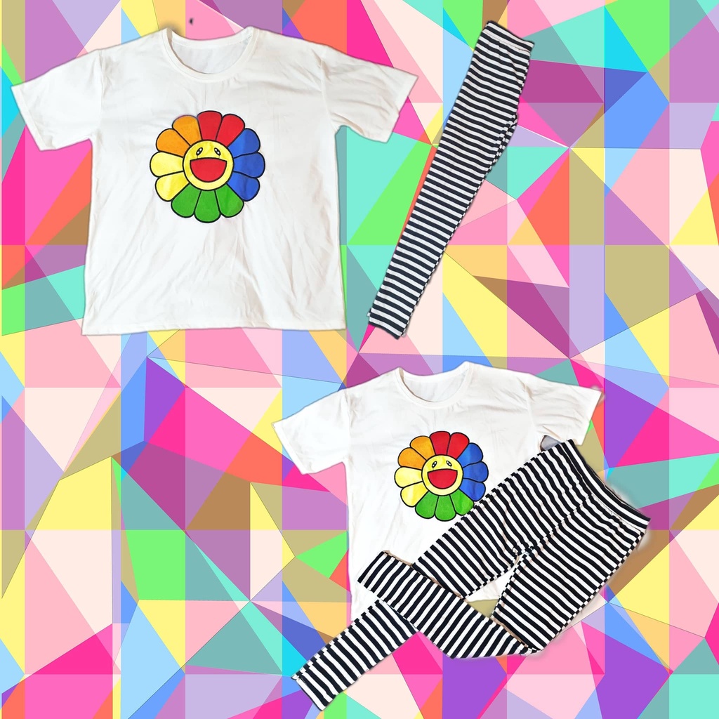 ÁO THUN NỮ FROM RỘNG HOA HƯỚNG DƯƠNG ĐA SẮC QUẦN DÀI THUN BORIP TÔN DÁNG CHẤT LIỆU THUN COTTON CAO CẤP