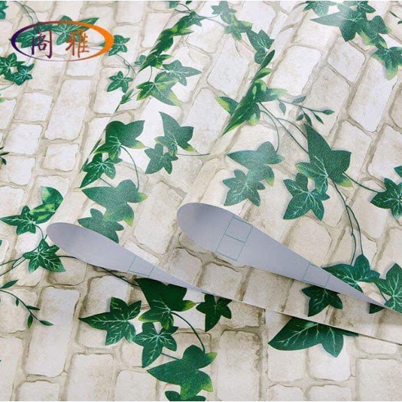 (tặng kèm dụng cụ) combo 10m giấy dán tường gạch dây leo 3d