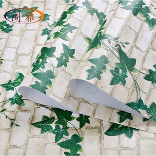 (tặng kèm dụng cụ) combo 10m giấy dán tường gạch dây leo 3d