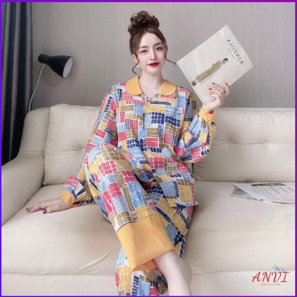 Đồ Ngủ Nữ Lụa Latin ANVI,  Bộ Ngủ Mặc Nhà Pijama Dễ Thương Thiết Kế Cao Cấp <62Kg . | BigBuy360 - bigbuy360.vn
