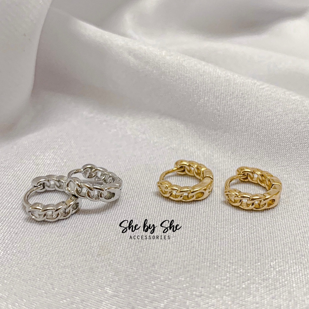 Khuyên tai bạc 925 tròn cá tính SHE BY SHE - K75