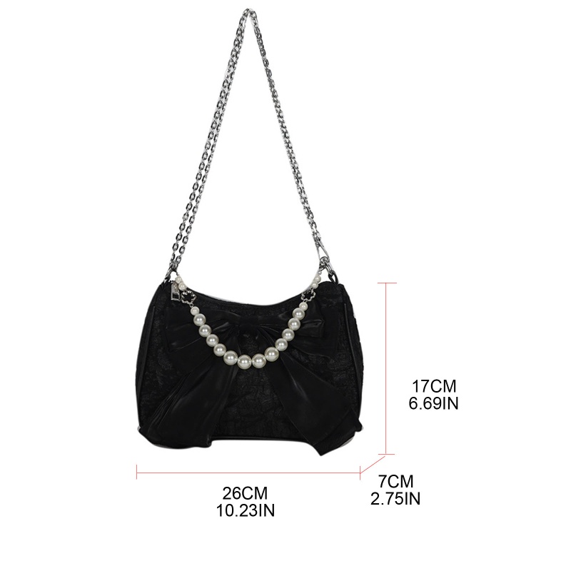 Túi Đeo Vai / Kẹp Nách Quai Xích Đính Ngọc Trai Sang Trọng Cho Tiệc Cưới