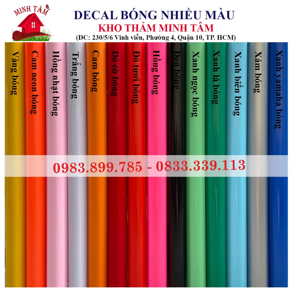 Decal màu - Giấy dán tường , bàn , tủ có sẵn keo màu trơn