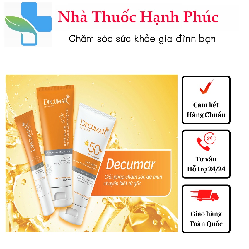 Gel ngừa mụn Nano Nghệ Decumar Advanced 20gr hoàn toàn mới hiệu quả gấp 7500 so với Nghệ thường