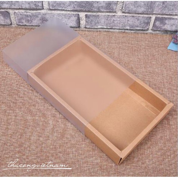 Hộp quà kraft có kiếng phủ ngoài toàn bộ | BigBuy360 - bigbuy360.vn