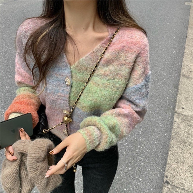 Áo len tay dài phối màu koreastyle