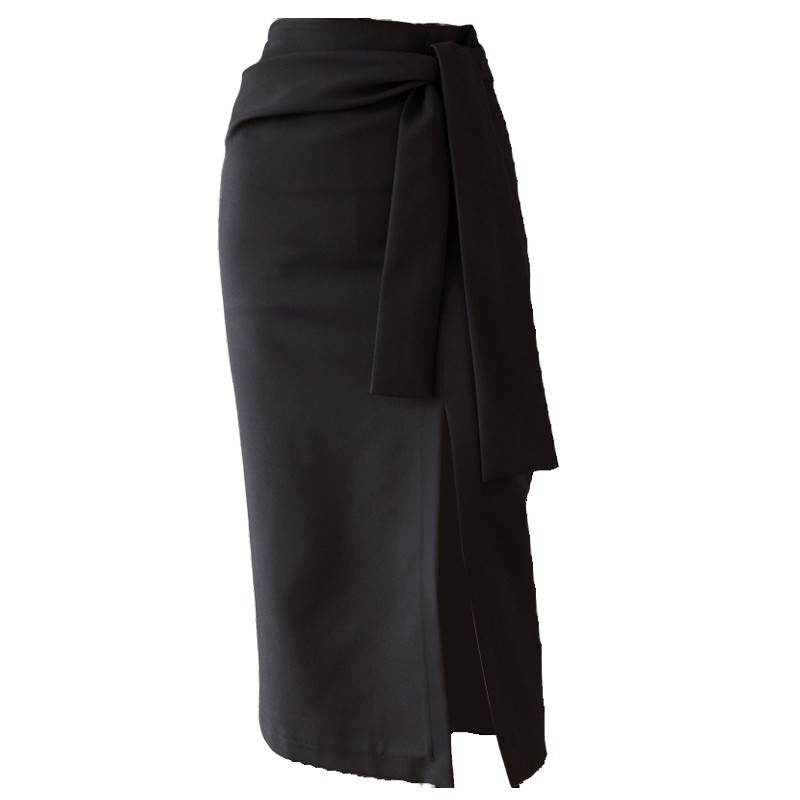Vocational Temperament Skirt Female Spring And Autumn Long High Waist Bag Hip Skirt Thickening Black Slime Bar Tooling S