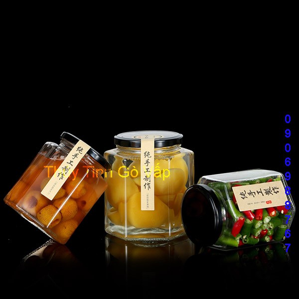 Bộ 2 Hũ thủy tinh lục giác nắp thiếc 280ml - Lọ lục giác | BigBuy360 - bigbuy360.vn