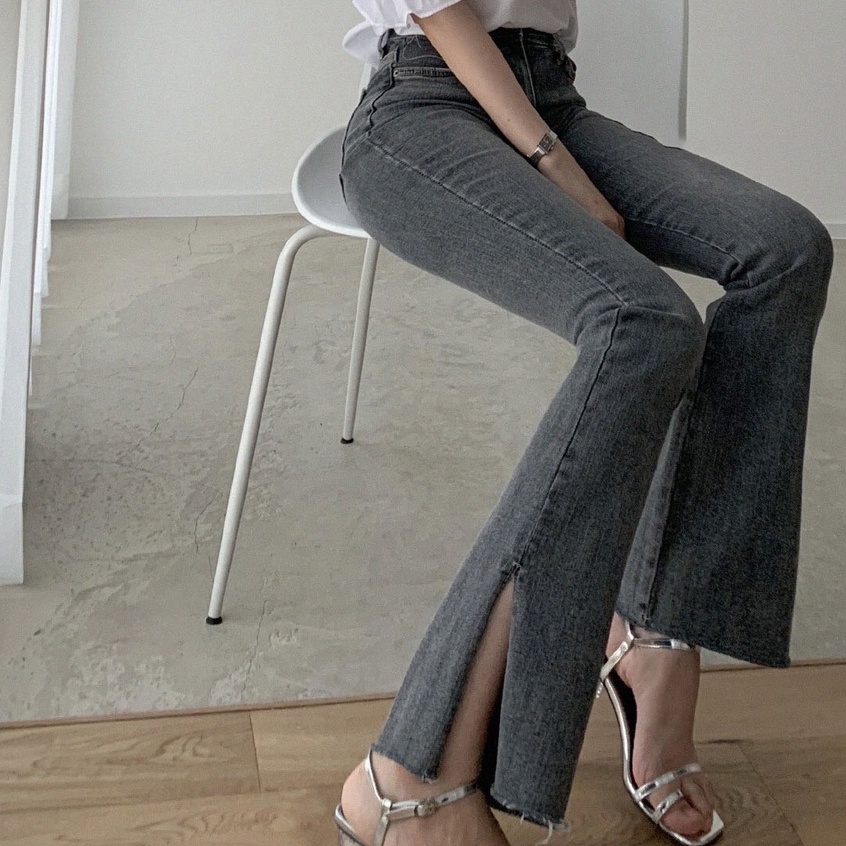 Quần Jeans dài cạp siêu cao, quần jeans ống loe, quần jean phong cách_j13