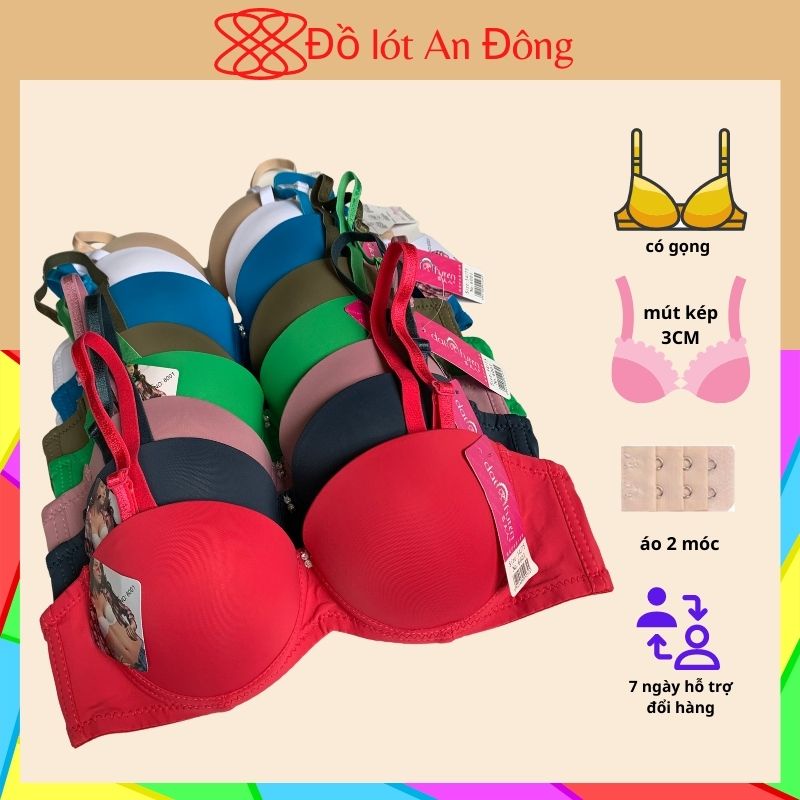 Áo ngực ngang nâng ngực có gọng mút dày trơn 3p thích hợp mặc áo 2 dây loại 1, size 32 34 36, đồ lót An đông, ANTBOOT