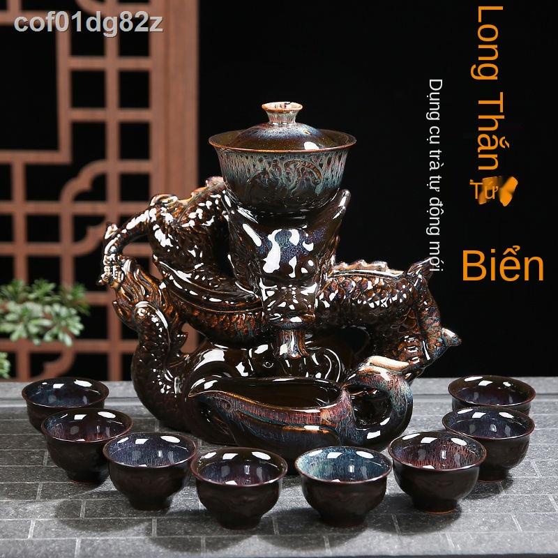 ■☄❍Bộ ấm trà tự động bộ ấm trà gia đình lười biếng bộ pha trà đơn giản Bộ tách trà cầm tay chống bỏng sáng tạo