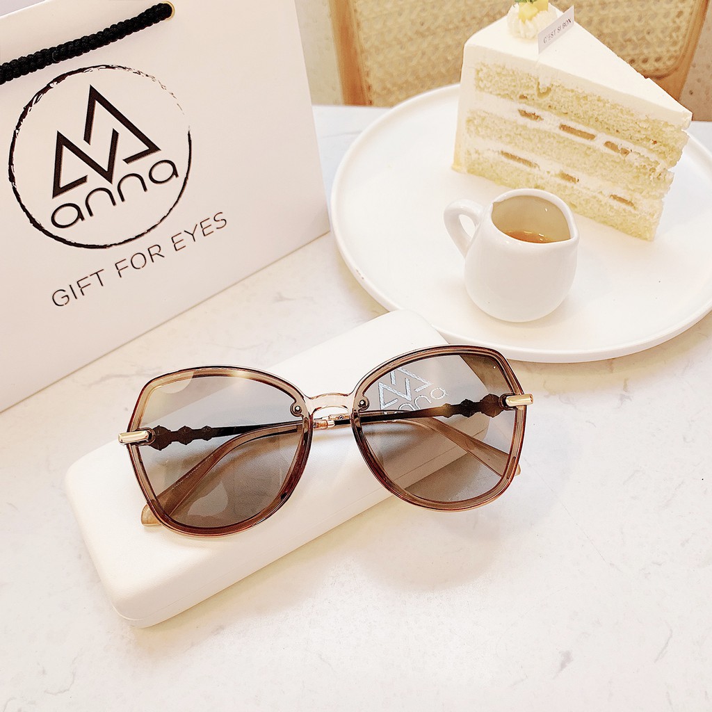 Kính mát thời trang nữ ANNA dáng tròn cách điệu mắt kiếng chống tia UV KR1298 | BigBuy360 - bigbuy360.vn