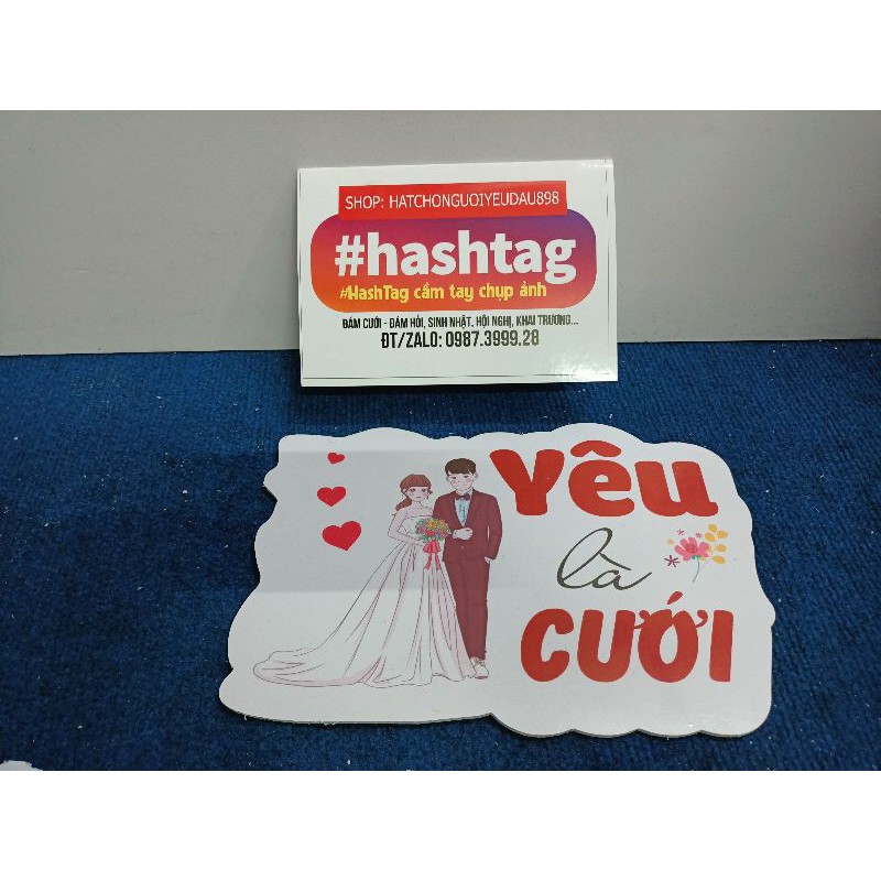 Set 10 Hashtag cầm tay chụp ảnh nhà cô dâu