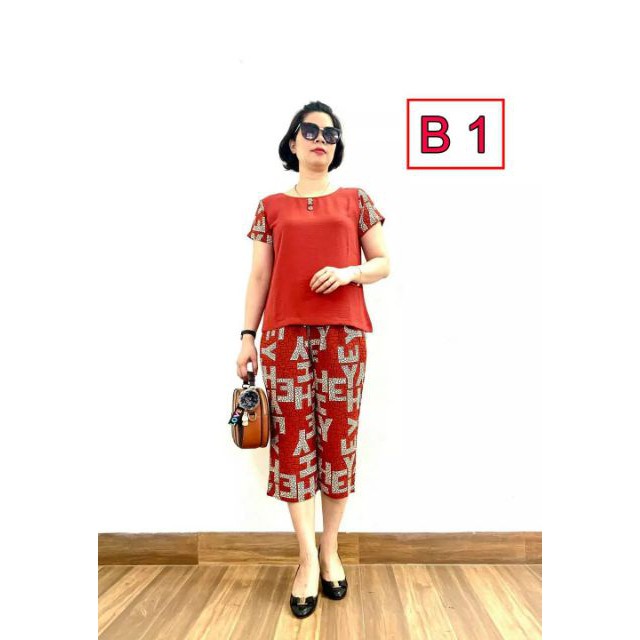 Bộ Trung Niên Tặng Bà Tặng Mẹ - Sét Đồ Trung Niên Bigsize - Áo Đũi Quần Lụa Chất Lượng Cao