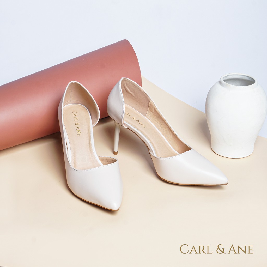 Carl & Ane - [Form lớn lùi 1 size] Giày cao gót nữ cao 9cm màu trắng _ CP001