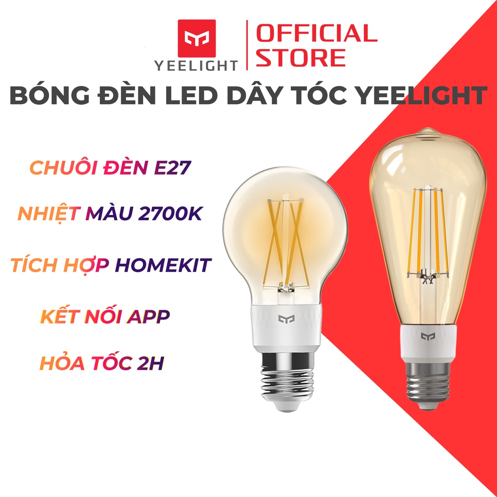 Đèn dây tóc Yeelight Filament thông minh kiểu dáng cổ điển vitage, led sợi đốt tích hợp Homekit - Hàng chính hãng