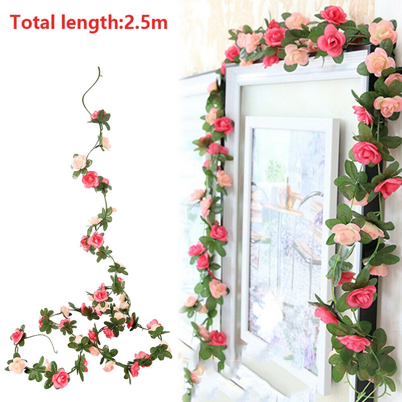 Set 2 Dây Hoa Hồng Giả Nhiều Màu Trang Trí Tiệc