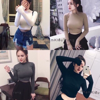 Áo croptop tay dài