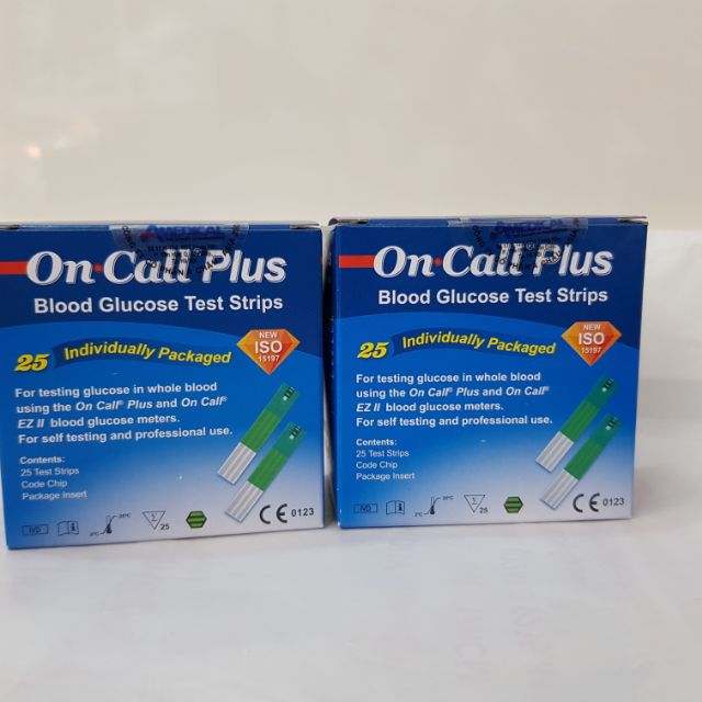 Bộ 2 hôp que thử tiểu đường On Call plus ( hộp 25 que )