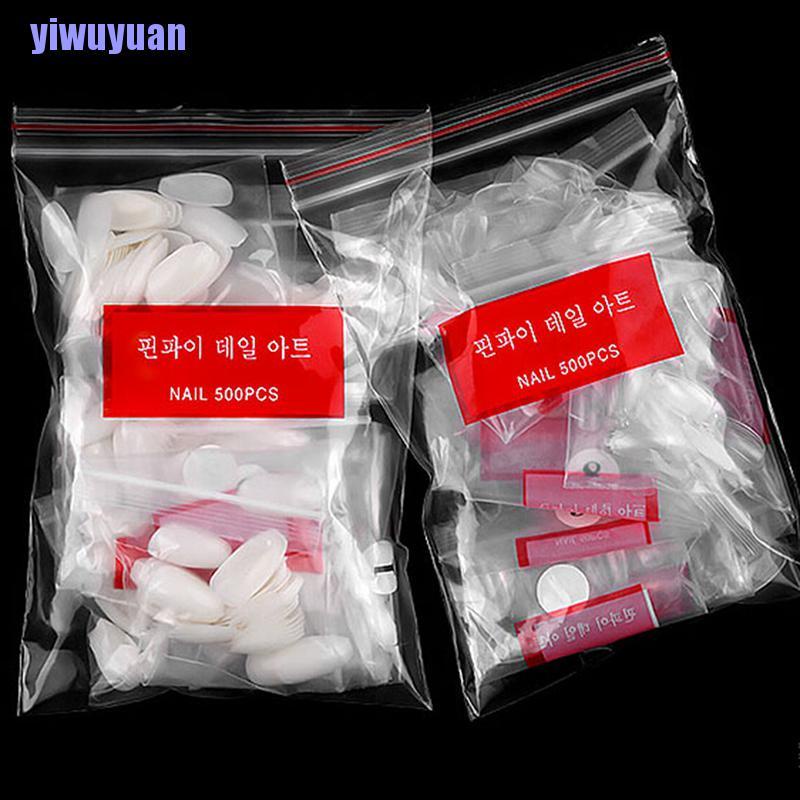 Set 500 Móng Tay Giả Bằng Acrylic Nhân Tạo Diy