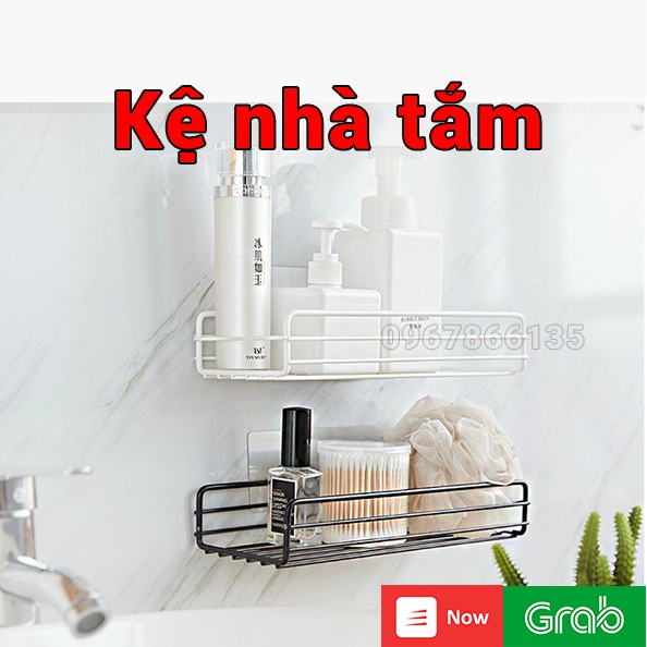 Kệ đựng đồ phòng tắm hình chữ nhật treo tường bằng thép không gỉ