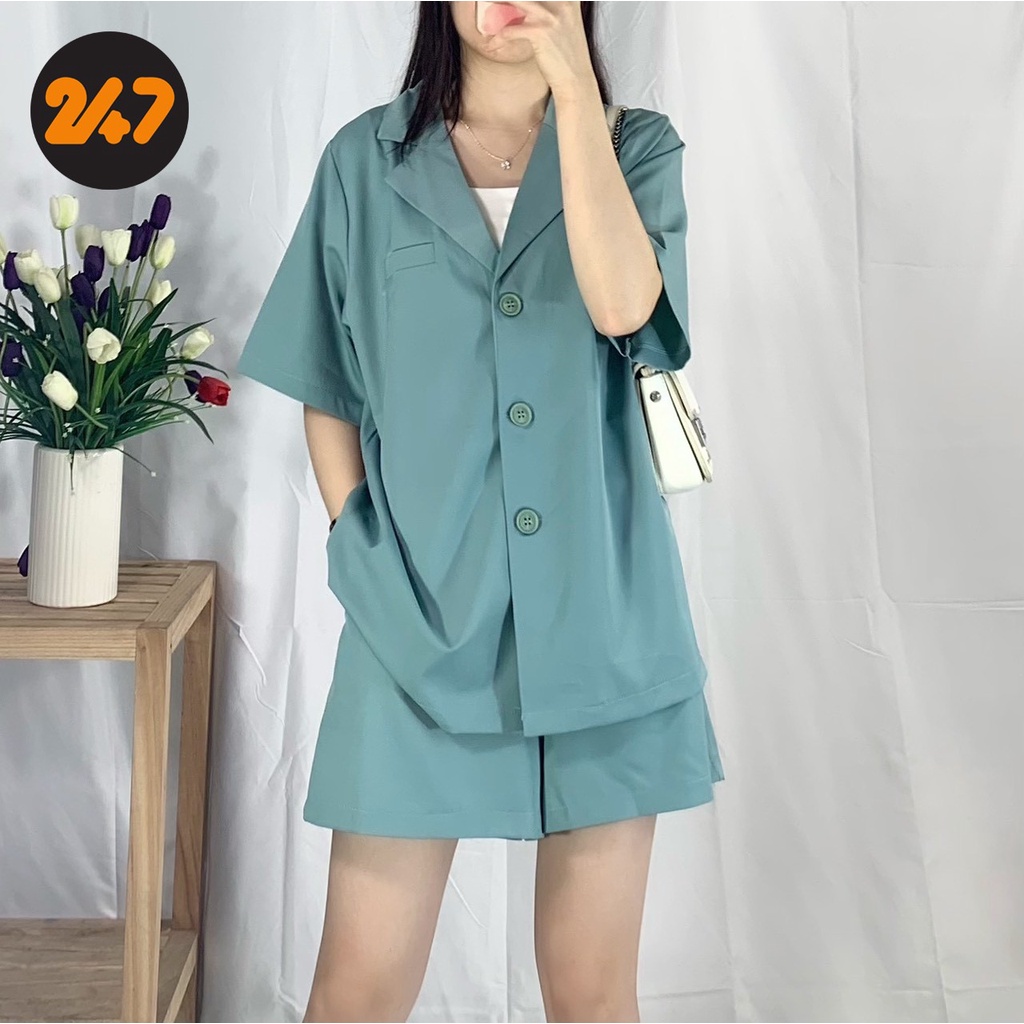 Set vest + quần đùi trơn nhiều màu ( có ảnh thật) Set2178